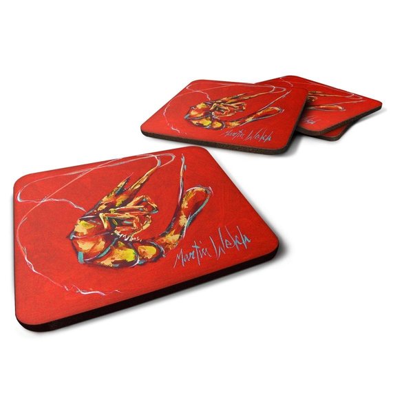 Carolines Treasures Red Shrimp Foam Coasters - Set of 4 MW1347FC